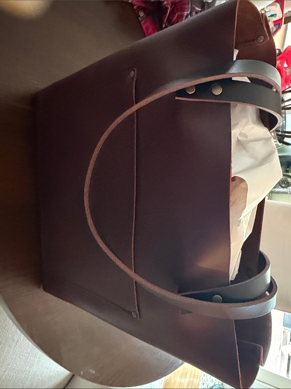 Portland Leather Dark Brown Leather Tote